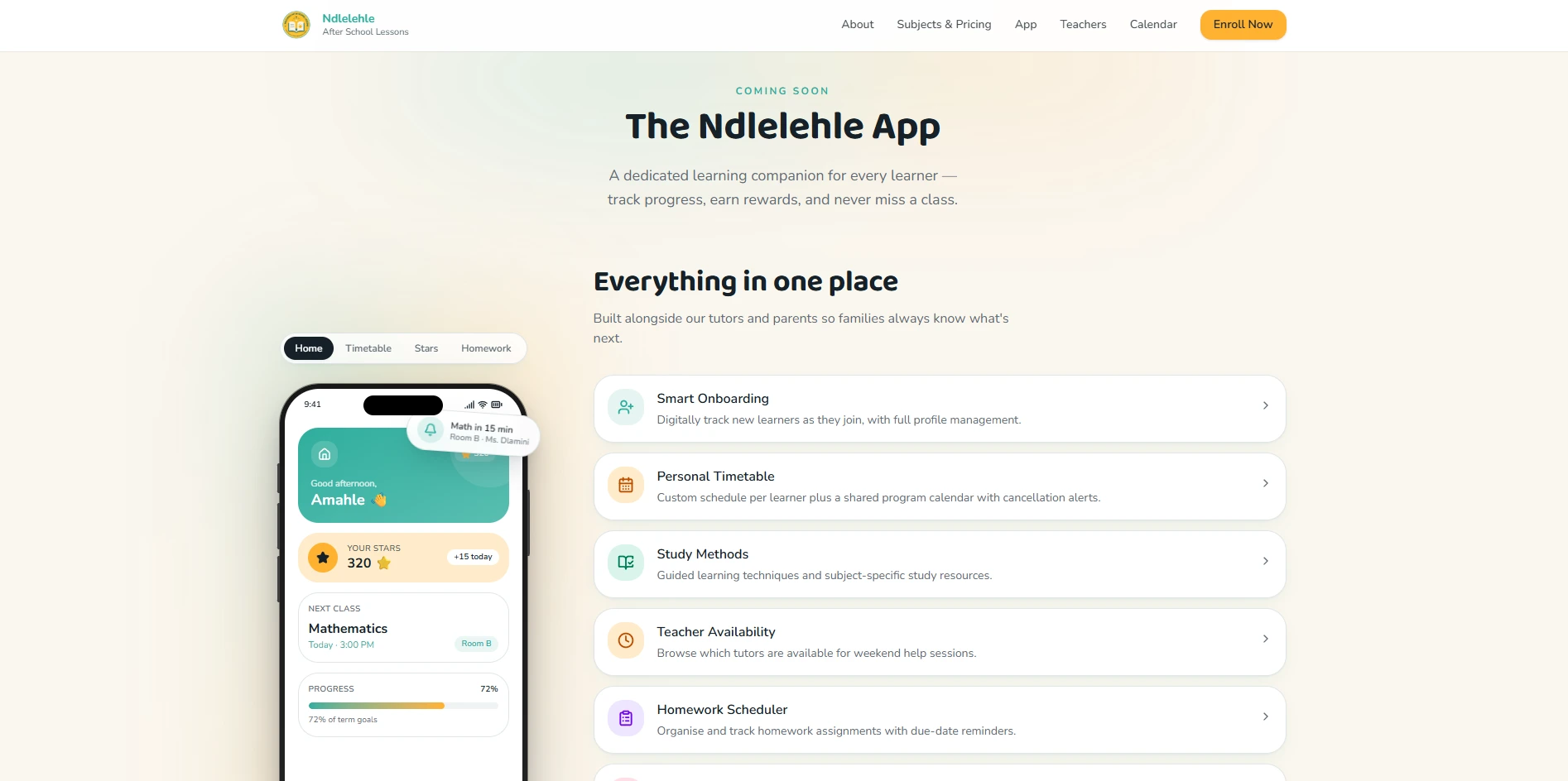 Ndlelehle After School Lessons: Introducing the app
